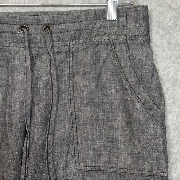 Athleta Bali Drawstring Linen Ankle Pants-Gray-Women Size 6 - Picture 1 of 5
